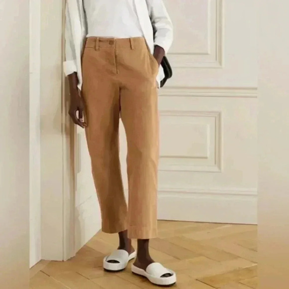 NWT Nili Lotan Tomboy Cuff Wide Leg Utility Pant Trouser in Fawn Tan Size 2 - Picture 4 of 9